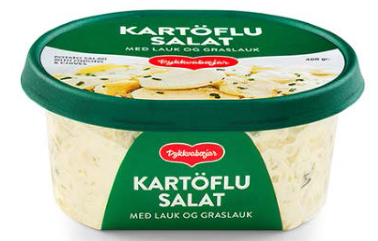 Kartöflusalat með lauk og hvítlauk