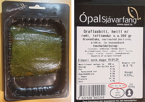 Ópal graflax innköllun